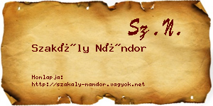 Szakály Nándor névjegykártya