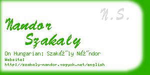 nandor szakaly business card